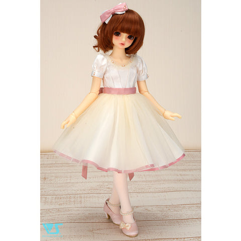 [Volks] Black label pink and white dress